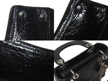 Load image into Gallery viewer, Christian Dior クリスチャンディオール レディディオール スワン ミニハンドバッグ 32-MA-0166 パテントレザー カナージュ 美品 中古 4b001647