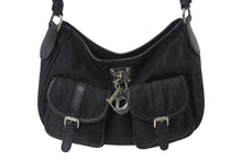 Load image into Gallery viewer, CHRISTIAN DIOR クリスチャンディオール トロッターライン ハンドバッグ ショルダーバッグ チャーム ブラック シルバー 良品 中古 4b001651