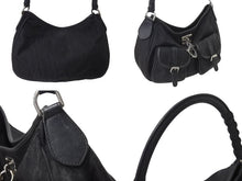 Load image into Gallery viewer, CHRISTIAN DIOR クリスチャンディオール トロッターライン ハンドバッグ ショルダーバッグ チャーム ブラック シルバー 良品 中古 4b001651