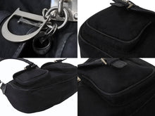 Load image into Gallery viewer, CHRISTIAN DIOR クリスチャンディオール トロッターライン ハンドバッグ ショルダーバッグ チャーム ブラック シルバー 良品 中古 4b001651