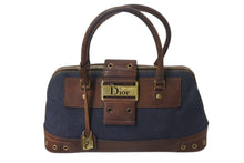 Load image into Gallery viewer, Christian Dior クリスチャンディオール ストリートシック ハンドバッグ デニムキャンバス レザー 美品 中古 4b001652