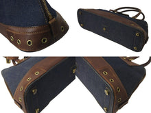 Load image into Gallery viewer, Christian Dior クリスチャンディオール ストリートシック ハンドバッグ デニムキャンバス レザー 美品 中古 4b001652