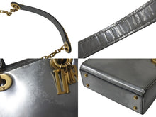 画像をギャラリービューアに読み込む, Christian Dior クリスチャンディオール レディディオール ミニ サッチェルバッグ ハンドバッグ 02-MA-0118 グレーズカーフ 2WAY 美品 中古 4b001670