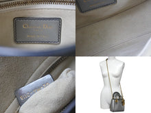 画像をギャラリービューアに読み込む, Christian Dior クリスチャンディオール レディディオール ミニ サッチェルバッグ ハンドバッグ 02-MA-0118 グレーズカーフ 2WAY 美品 中古 4b001670