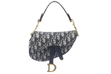 Load image into Gallery viewer, 極美品 Christian Dior クリスチャンディオール サドルミニバッグ ハンドバッグ M0456CTZQ オブリーク ネイビー 中古 4b001672