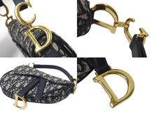 Load image into Gallery viewer, 極美品 Christian Dior クリスチャンディオール サドルミニバッグ ハンドバッグ M0456CTZQ オブリーク ネイビー 中古 4b001672