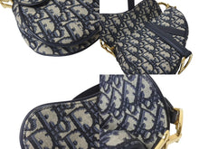 Load image into Gallery viewer, 極美品 Christian Dior クリスチャンディオール サドルミニバッグ ハンドバッグ M0456CTZQ オブリーク ネイビー 中古 4b001672