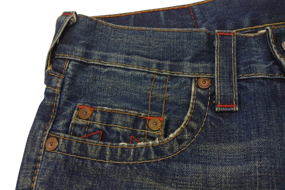 TRUE RELIGION トゥルーレリジョン OLD BOBBY ストレートデニムパンツ ジーンズ 027-099881 インディゴ サイズ29 美品 中古 4b001683
