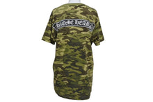 画像をギャラリービューアに読み込む, CHROME HEARTS クロムハーツ 半袖Tシャツ サイズM カモフラ柄 スクロールラベルロゴ プリント コットン カーキ 総柄 美品 中古 4b001690