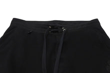 画像をギャラリービューアに読み込む, CHROME HEARTS クロムハーツ スウェットパンツ レザークロスパッチ シルバ−925 レザー コットン ブラック 美品 中古 4b001692