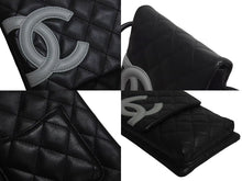 画像をギャラリービューアに読み込む, 極美品 CHANEL シャネル ポーチ ショルダーバッグ カンボンライン 9番台 ココマーク ブラック ホワイト 中古 4b001697