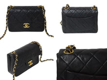Load image into Gallery viewer, CHANEL シャネル ミニマトラッセ18 チェーンショルダーバッグ ラムスキン ブラック 1番台 美品 中古 4b001699