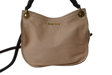Load image into Gallery viewer, MIUMIU ミュウミュウ ハンドバッグ ショルダーバッグ 2WAYバッグ ベージュ ブラウン レザー ゴールド金具 良品 中古 4b001701