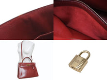 Load image into Gallery viewer, エルメス ケリー32 内縫い ルージュアッシュ ○Y刻印 カーフスキン ゴールド金具 ハンドバッグ 2WAY 美品 中古 4b001702