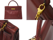 Load image into Gallery viewer, エルメス ケリー32 内縫い ルージュアッシュ ○Y刻印 カーフスキン ゴールド金具 ハンドバッグ 2WAY 美品 中古 4b001702