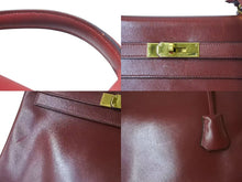 Load image into Gallery viewer, エルメス ケリー32 内縫い ルージュアッシュ ○Y刻印 カーフスキン ゴールド金具 ハンドバッグ 2WAY 美品 中古 4b001702