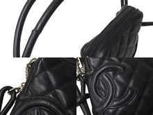 Load image into Gallery viewer, CHANEL シャネル カンボンライン ショルダーバッグ A25177 8番台 ココマーク カーフスキン キルティング ブラック 美品 中古 4b001710
