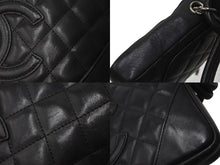Load image into Gallery viewer, CHANEL シャネル カンボンライン ショルダーバッグ A25177 8番台 ココマーク カーフスキン キルティング ブラック 美品 中古 4b001710