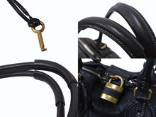 Load image into Gallery viewer, Chloe クロエ パディントンハンドバッグ レザー スタッズ ブラック パドロックカデナ ゴールド金具 美品 中古 4b001723