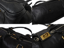 Load image into Gallery viewer, Chloe クロエ パディントンハンドバッグ レザー スタッズ ブラック パドロックカデナ ゴールド金具 美品 中古 4b001723