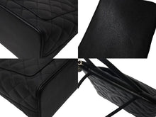 Load image into Gallery viewer, 新品同様 CHANEL シャネル 復刻トートバッグ ハンドバッグ 9番台 キャビアスキン ブラック ココマーク ロゴ 鞄 シルバー金具 中古 4b001726