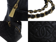Load image into Gallery viewer, CHANEL シャネル ココマーク チェーン ハンドバッグ 7番台 ブラック キャビアスキン ワンショルダー ロゴ 鞄 ゴールド金具 美品 中古 4b001729