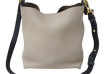 画像をギャラリービューアに読み込む, 極美品 LOEWE ロエベ 2WAYハンドバッグ Tバケットスモール ソフトグレインドカーフレザー サンド ブラック ゴールド 美品 中古 4b001731