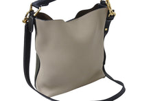 画像をギャラリービューアに読み込む, 極美品 LOEWE ロエベ 2WAYハンドバッグ Tバケットスモール ソフトグレインドカーフレザー サンド ブラック ゴールド 美品 中古 4b001731