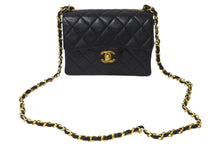 Load image into Gallery viewer, 極美品 CHANEL シャネル ミニマトラッセ17 チェーンショルダーバッグ ラムスキン ブラック 1番台 中古 4b001734