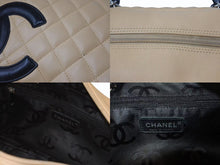 Load image into Gallery viewer, 極美品 CHANEL シャネル ポーチ ハンドバッグ カンボンライン ココマーク 9番台 ラムスキン ベージュ ブラック 中古 4b001735