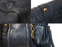 Load image into Gallery viewer, MIUMIU ミュウミュウ 2WAY ハンドバッグ ショルダーバッグ ブルー レザー ゴールド金具 イタリア製 良品 中古 4b001738