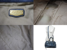 Load image into Gallery viewer, MIUMIU ミュウミュウ 2WAY ハンドバッグ ショルダーバッグ ブルー レザー ゴールド金具 イタリア製 良品 中古 4b001738