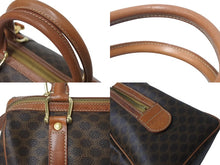 画像をギャラリービューアに読み込む, CELINE セリーヌ ミニボストン ハンドバッグ DM00/1 マカダム柄 PVCレザー ブラウン ゴールド金具 良品 中古 4b001759