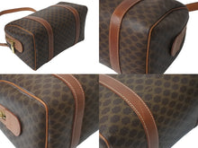 画像をギャラリービューアに読み込む, CELINE セリーヌ ミニボストン ハンドバッグ DM00/1 マカダム柄 PVCレザー ブラウン ゴールド金具 良品 中古 4b001759