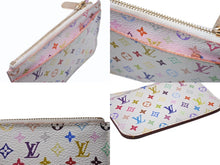 画像をギャラリービューアに読み込む, LOUIS VUITTON ルイヴィトン ポシェットクレ コインケース 村上隆 モノグラムマルチカラー ホワイト M93734 良品 中古 4b001760
