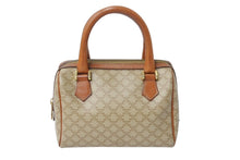 画像をギャラリービューアに読み込む, CELINE セリーヌ ハンドバッグ マイクロミニ ボストンバック M11 マカダム柄 ベージュ ブラウン ゴールド金具 PVC レザー 美品 中古 4b001767