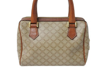 画像をギャラリービューアに読み込む, CELINE セリーヌ ハンドバッグ マイクロミニ ボストンバック M11 マカダム柄 ベージュ ブラウン ゴールド金具 PVC レザー 美品 中古 4b001767