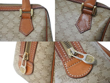 画像をギャラリービューアに読み込む, CELINE セリーヌ ハンドバッグ マイクロミニ ボストンバック M11 マカダム柄 ベージュ ブラウン ゴールド金具 PVC レザー 美品 中古 4b001767