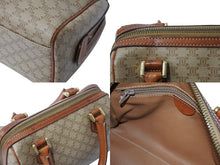 画像をギャラリービューアに読み込む, CELINE セリーヌ ハンドバッグ マイクロミニ ボストンバック M11 マカダム柄 ベージュ ブラウン ゴールド金具 PVC レザー 美品 中古 4b001767