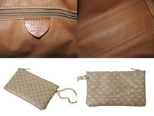 画像をギャラリービューアに読み込む, CELINE セリーヌ ハンドバッグ マイクロミニ ボストンバック M11 マカダム柄 ベージュ ブラウン ゴールド金具 PVC レザー 美品 中古 4b001767