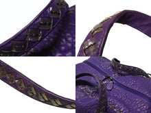 画像をギャラリービューアに読み込む, BOTTEGAVENETA ボッテガヴェネタ ハンドバッグ パープル レザー ブラック金具 美品 中古 4b001769