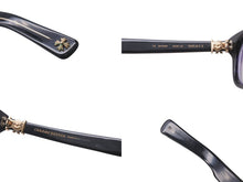 画像をギャラリービューアに読み込む, CHROME HEARTS クロムハーツ FOTI H.T.2 フォティ メガネ 18KGP プラスチック ブラック ゴールド サイズ54◻︎20 美品 中古 4b001785