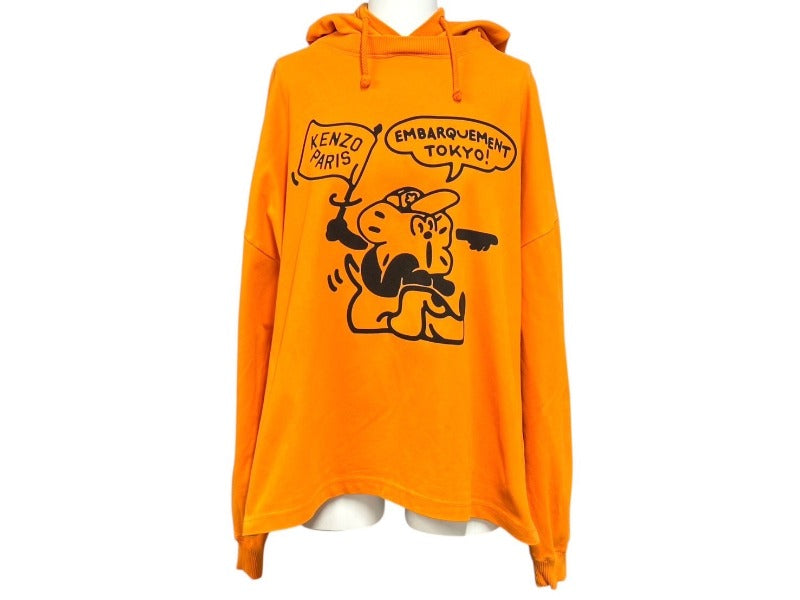 極美品 KENZO ケンゾー BOKE BOY TRAVELS プルオーバー フーディー パーカー 23SS FD52TS0324SE オレンジ サイズM 中古 4b001789