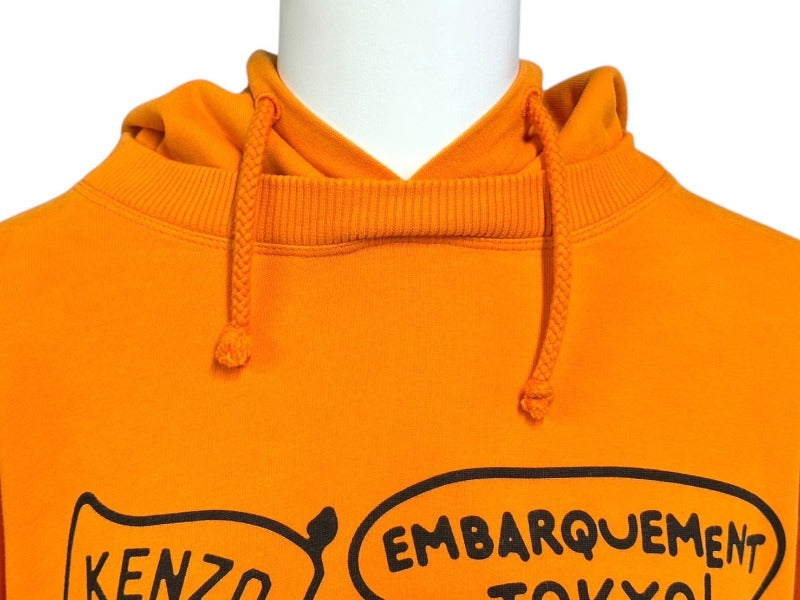 極美品 KENZO ケンゾー BOKE BOY TRAVELS プルオーバー フーディー パーカー 23SS FD52TS0324SE オレンジ サイズM 中古 4b001789