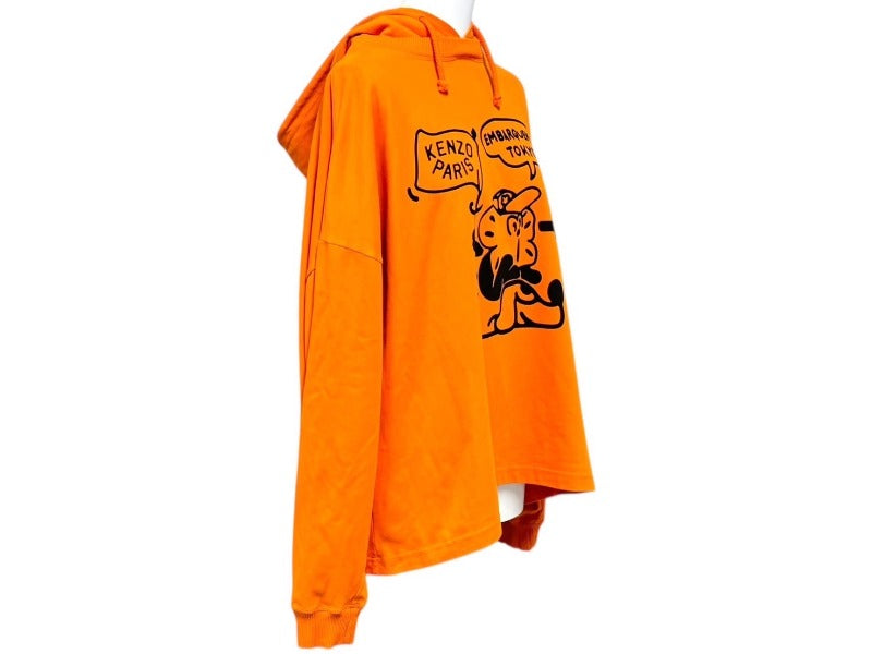 極美品 KENZO ケンゾー BOKE BOY TRAVELS プルオーバー フーディー パーカー 23SS FD52TS0324SE オレンジ サイズM 中古 4b001789