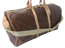 画像をギャラリービューアに読み込む, ETRO エトロ ボストンバッグ ショルダーバッグ 2WAY 1008490 ペイズリー柄 総柄 ブラウン レザー ゴールド金具 美品 中古 4b001801