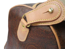 画像をギャラリービューアに読み込む, ETRO エトロ ボストンバッグ ショルダーバッグ 2WAY 1008490 ペイズリー柄 総柄 ブラウン レザー ゴールド金具 美品 中古 4b001801