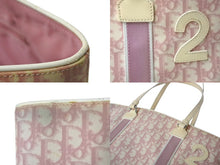 Load image into Gallery viewer, Christian Dior クリスチャンディオール ハンドバッグ BOD0094 トロッター キャンバス ピンク ホワイト レディース 良品 中古 4b001802