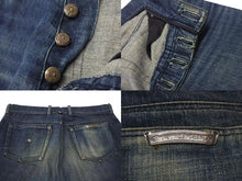 画像をギャラリービューアに読み込む, CHROME HEARTS クロムハーツ フレアニー デニムパンツ サイズ34x32 クロスボール インディゴブルー コットン シルバ−925 美品 中古 4b001812