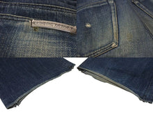 画像をギャラリービューアに読み込む, CHROME HEARTS クロムハーツ フレアニー デニムパンツ サイズ34x32 クロスボール インディゴブルー コットン シルバ−925 美品 中古 4b001812